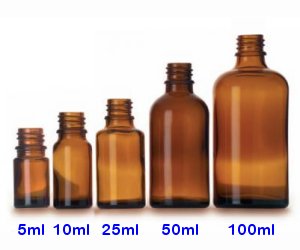 25ml amber glass bottle