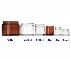 60ml clear glass jar with lid